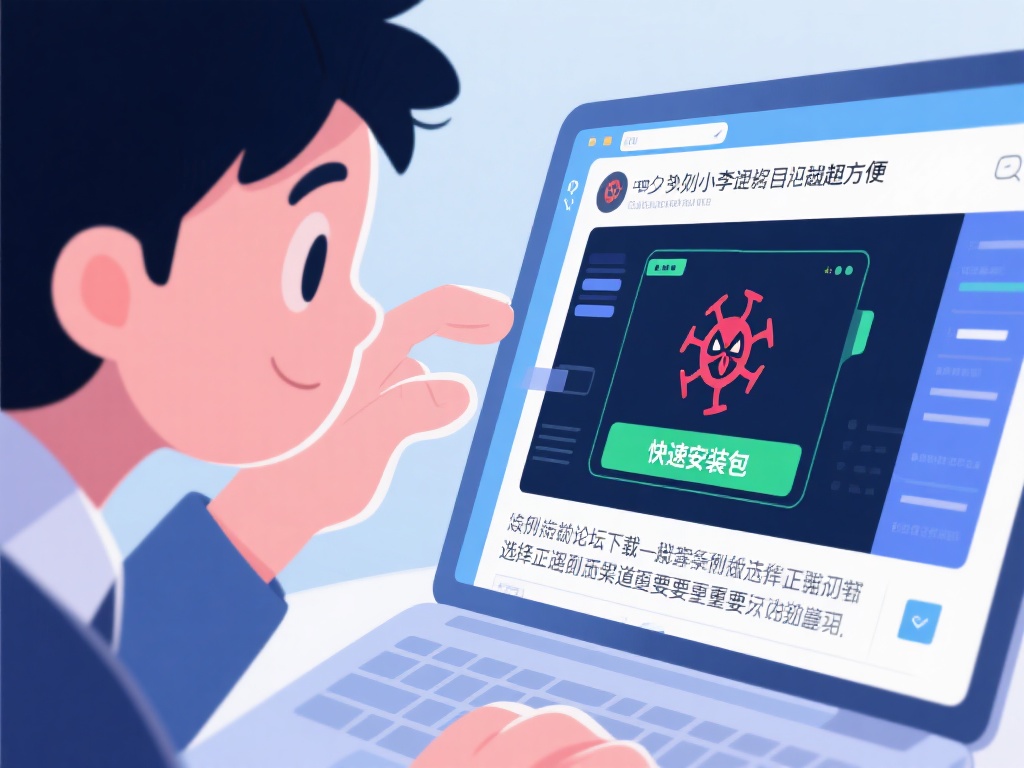 例如，小李曾因为贪图方便，从某论坛下载了一个所谓的